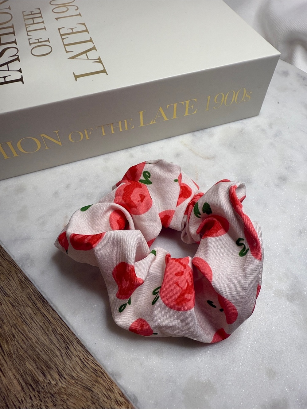 The Pink Apple Satin Scrunchie